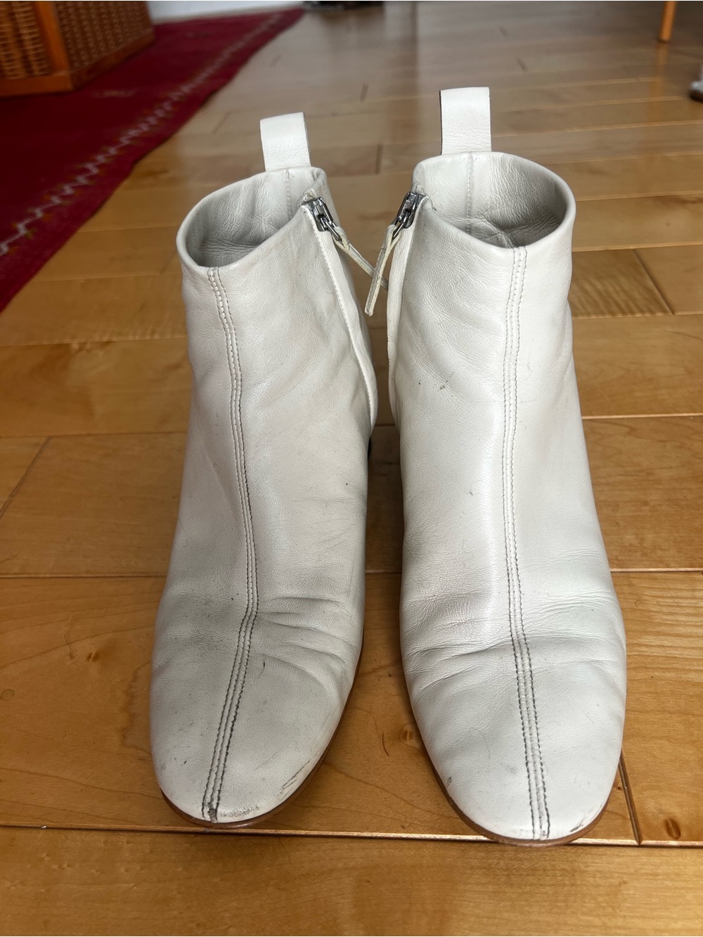 Everlane White Leather Glove Boots